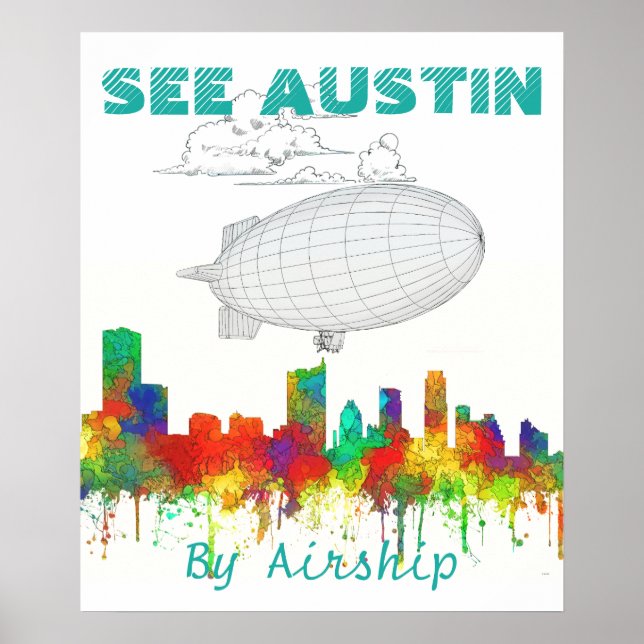 Poster Austin Texas Skyline-SG (Frente)