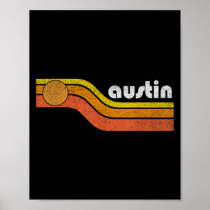Poster Austin - Vintage Men 70 anos 80 Graphic Legal Re