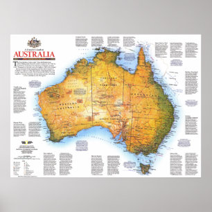 Poster "Austrália: 1988 viagem e mapa da história…