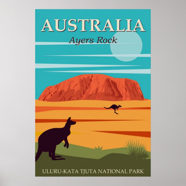 Poster Austrália Ayers Rock, Uluru-Kata Tjuta Nacional (Frente)