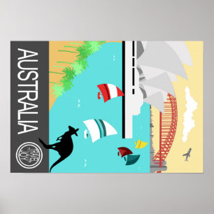 Poster Austrália das viagens vintage