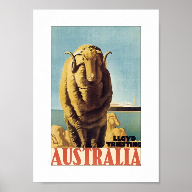 Póster Austrália - Lloyd Triestino (branco) (Frente)