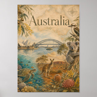 Poster Austrália para os amantes da Austrália