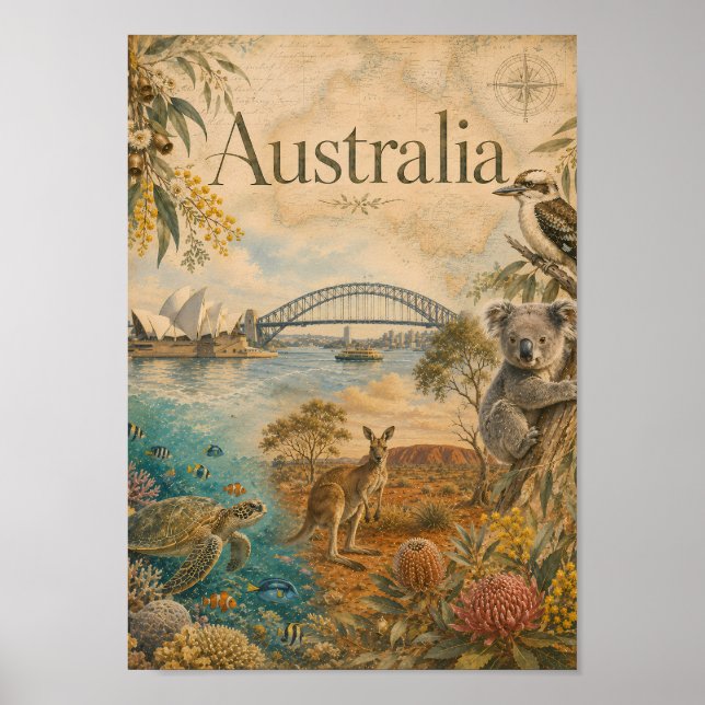 Poster Austrália para os amantes da Austrália (Frente)