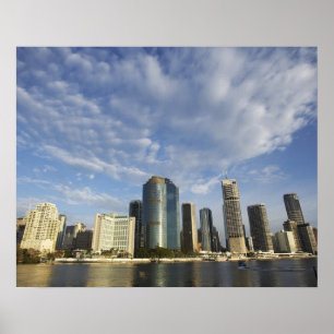 Póster Austrália, Queensland, Brisbane, Skyscrapers e