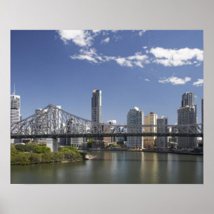 Poster Austrália, Queensland, Brisbane, Story Bridge,