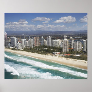 Póster Austrália, Queensland, Gold Coast, Main Beach -