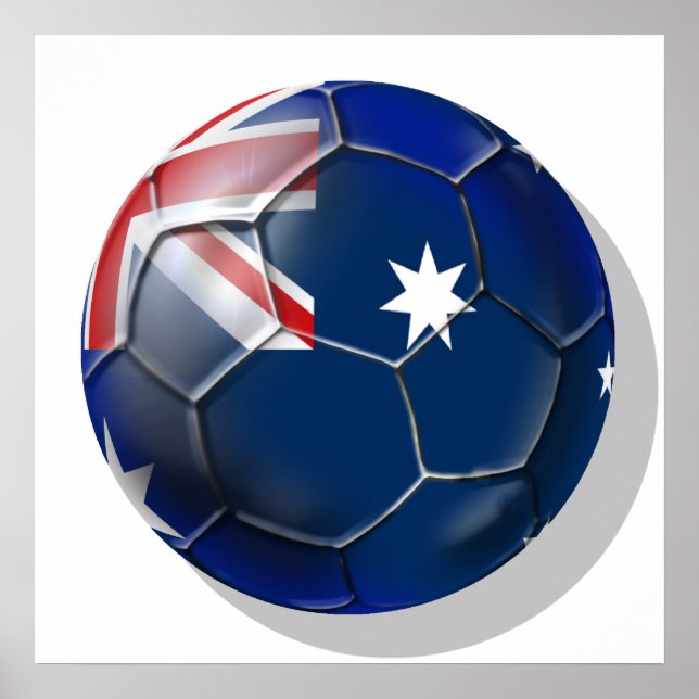 Póster Austrália Soccerocer fãs de futebol Bola Oz (Frente)