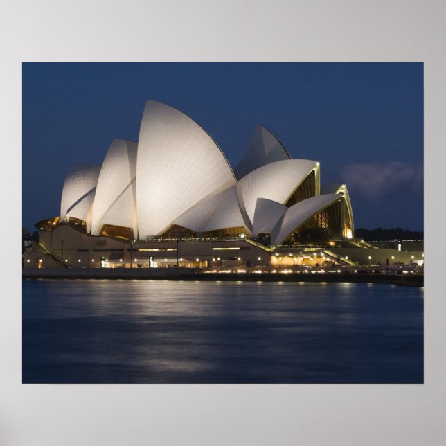 Poster Austrália, Sydney. Casa da Ópera à noite na (Frente)