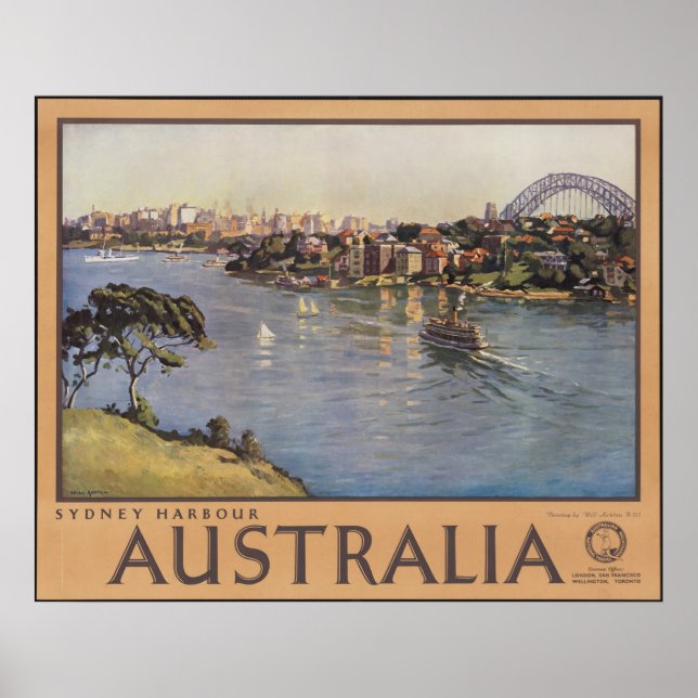 Póster Austrália Sydney Harbor (Frente)