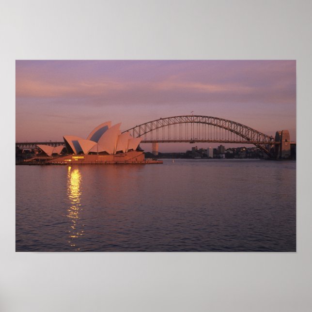 Póster Austrália, Sydney, Sydney Opera House construída (Frente)