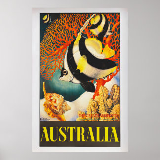 Poster Australia, the Great Barrier Reef by Eileen Mayo