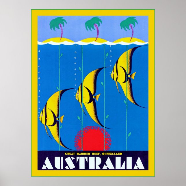 Póster Austrália ~ Viagens vintage (Frente)