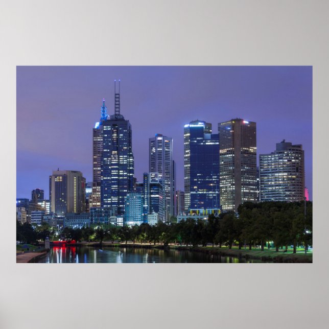 Póster Austrália, Vitória, Melbourne, horizonte ao longo (Frente)