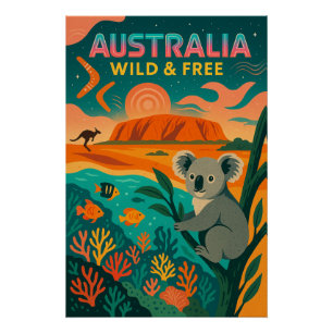 Póster Austrália - Wild & Free 2025