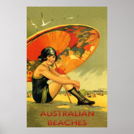 Poster Australian Beaches Vintage