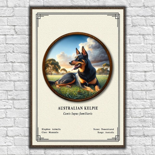 Poster Australian Kelpie  Zoology Series (Criador carregado)