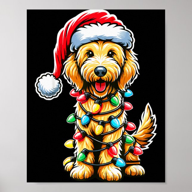 Poster Australian Labradoodle Árvore de Natal Xmas Papai  (Frente)