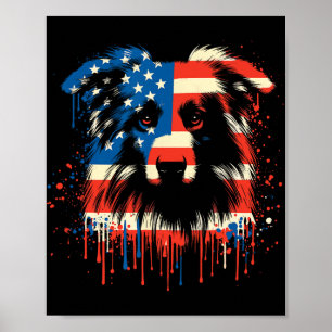 Poster Australian Shepherd com Gotejamento de Tinta Bande