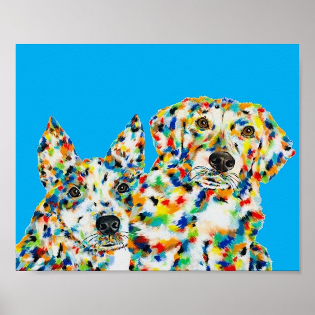 Poster Australian Shepherd e Plott Hound (Frente)