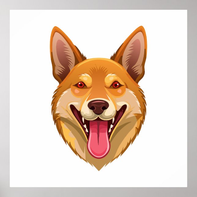 Poster Australian wild dog dingo head (Frente)