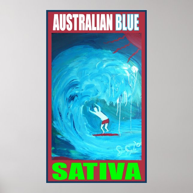 PÓSTER AUSTRALIANO BLUE SATIVA (Frente)