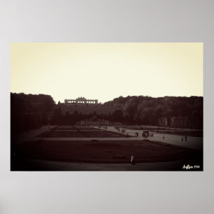 Poster Austria Antiga Viena Jardins Schonbrunn 1970