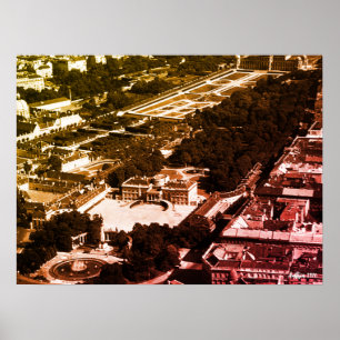 Poster Áustria antiga Viena vista geral do parque Belvede