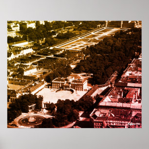 Poster Áustria antiga vista geral do parque Belvedere Vie
