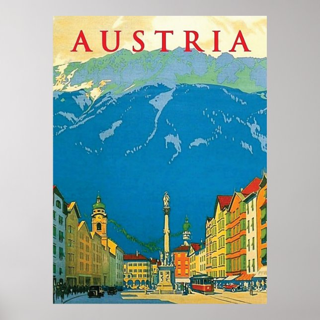 Poster Áustria, Centro da Cidade (Frente)