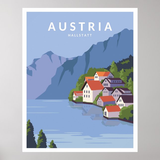 Poster Áustria Hallstatt (Frente)