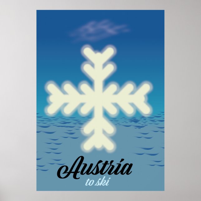 Poster Áustria para esquiar (Frente)
