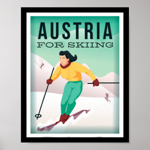 Poster Áustria Para Pistensau De Esqui E Skihaserl