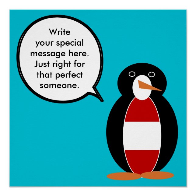 Póster Áustria Pinguim Ms Personalizado Falandocom  (Frente)