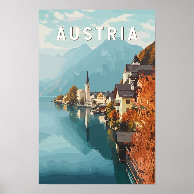 Poster Áustria Viagem Arte Vintage (Frente)