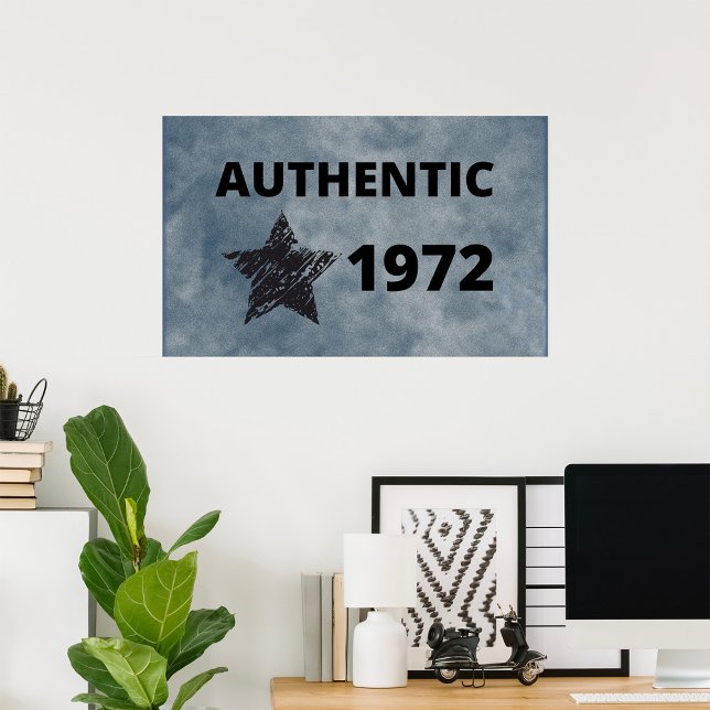 Poster Authentic 1972 Vintage Star Retro Birthday Design (Criador carregado)