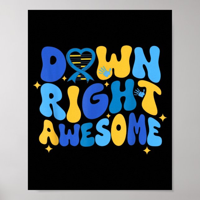 Poster Autism adhd down syndrome awareness 321 down right (Frente)