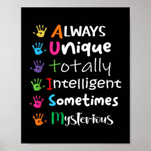 Poster AUTISM AWARENESS Support Autism Kids for Mamãe Pa