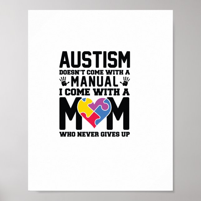 Poster Autism Doesn't Come With A Manual (Frente)