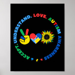Poster Autisme Kids Superheróis Sinal de Mão de Paz de Gi
