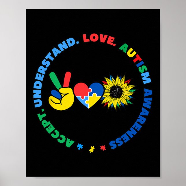 Poster Autisme Kids Superheróis Sinal de Mão de Paz de Gi (Frente)