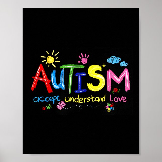 Poster Autismo Aceitar Compreender Autismo Autismo Sensib (Frente)