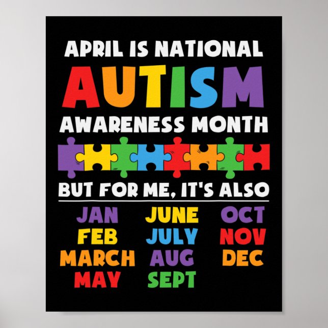 Poster Autismo Aconselhamento Suporta Crianças Autismo Pa (Frente)
