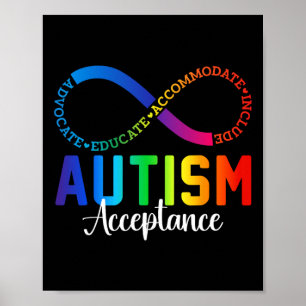 Poster Autismo Advertência Aceitação Infinidade Símbolo A