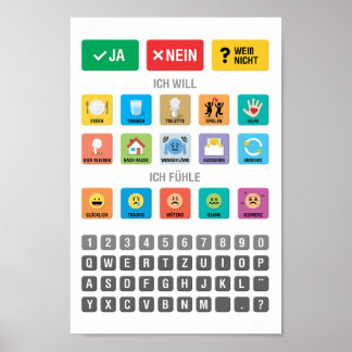 Poster Autismo alemão AAC PECS Apontando Comunicação 03