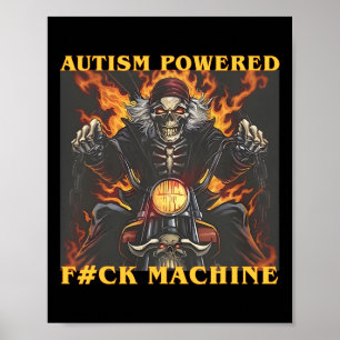 Poster Autismo Alimentado F#ck Machine Memória esquelétic
