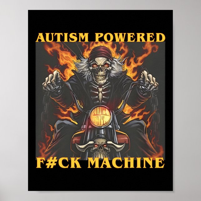 Poster Autismo Alimentado F#ck Machine Memória esquelétic (Frente)