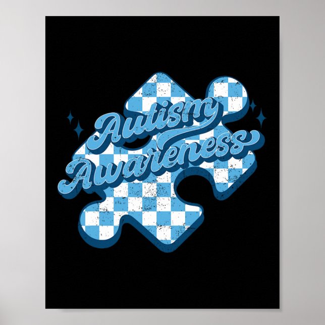 Poster Autismo bonito Quebra-cabeça de consciência Autism (Frente)