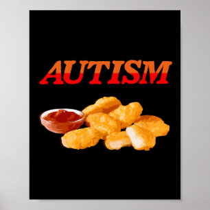 Poster Autismo Comida Lover Galinha Nugget Foodie