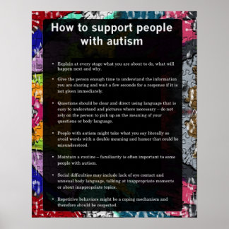 Póster Autismo Como Apoiar Alguns Com Autismo